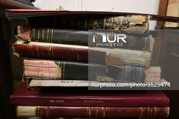 Old books in the library of Chalkida