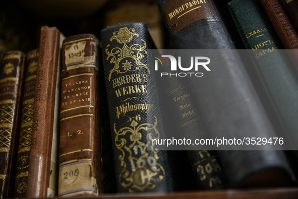 Old books in the library of Chalkida