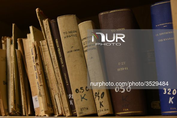 Old books in the library of Chalkida