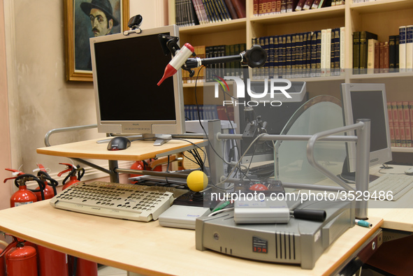 Computer with special equipment for the physically handicapped in the library of Chalkida