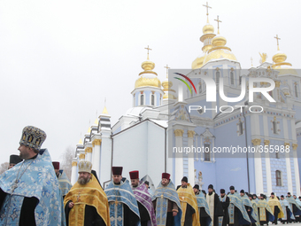 KIEV, UKRAINE - NOVEMBER 30: His Holiness Patriarch of Kyiv and All Rus-Ukraine Filaret headed prayer for peace in Ukraine reading the Akath...