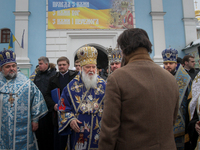 KIEV, UKRAINE - NOVEMBER 30: His Holiness Patriarch of Kyiv and All Rus-Ukraine Filaret headed prayer for peace in Ukraine reading the Akath...