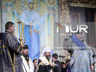 KIEV, UKRAINE - NOVEMBER 30: Head of the Ukrainian Greek-Catholic Church, His Beatitude Sviatoslav Shevchuk prays for peace in Ukraine readi...