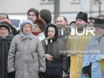 KIEV, UKRAINE - NOVEMBER 30: His Holiness Patriarch of Kyiv and All Rus-Ukraine Filaret headed prayer for peace in Ukraine reading the Akath...