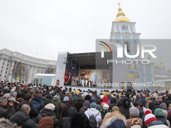 KIEV, UKRAINE - NOVEMBER 30: His Holiness Patriarch of Kyiv and All Rus-Ukraine Filaret headed prayer for peace in Ukraine reading the Akath...