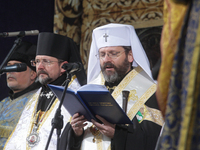 KIEV, UKRAINE - NOVEMBER 30: Head of the Ukrainian Greek-Catholic Church, His Beatitude Sviatoslav Shevchuk prays for peace in Ukraine readi...