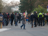 A hundred high school teachers demonstrated at the call of the unions before the Rectorate of Nantes, France, on December 14, 2018, against...