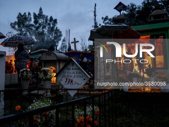 Day Of The Dead In Mexico City, on 2 November 2018. In different parts of Mexico City, they commemorated the Day of the Dead, with the tradi...