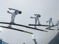 Michael Hayboeck (AUT) competes during FIS Ski Jumping World Cup 2018-2019 - Men's HS134 on November 18, 2018 in Wisla, Poland.  (