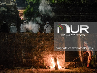 Balinese Hindu religious ceremony and dances in the village temple near Ubud, Ubud District, Bali, Indonesia, on November 22, 2018. The cere...