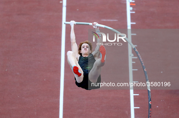 Shawnacy Barber (CAN) competes in pole vault men during Golden Gala Iaaf Diamond League Rome 2018 at Olimpico Stadium in Rome, Italy on May...