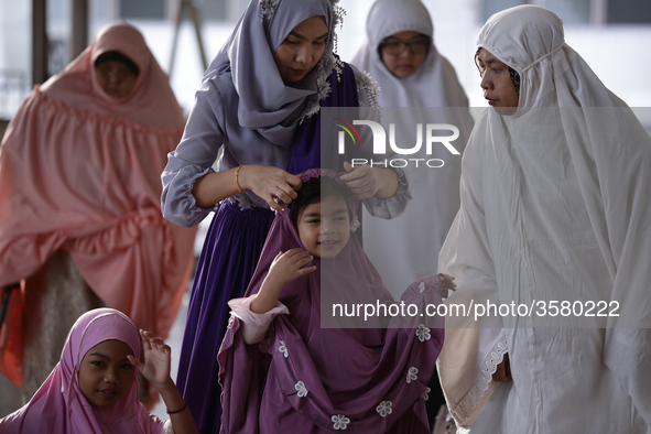 Muslims Eid al-Adha prayers at Mosque in Bangkok Thailand, August 22, 2018. 