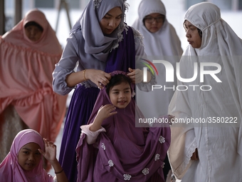 Muslims Eid al-Adha prayers at Mosque in Bangkok Thailand, August 22, 2018. (