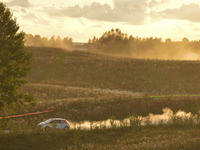 Efren Llarena and Sara Fernandez (ESP) on Peugeot 208 R2, in action during Paprotki 15.22km stage on Day Two of the PZM 75th Rally Poland, i...