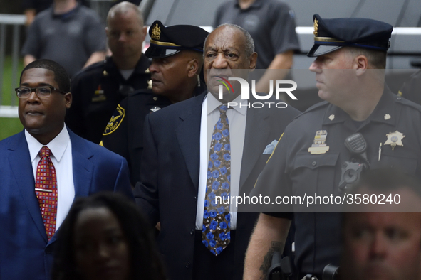 US Entertainer Bill Cosby arrives for a scenting hearing at the Montgomery County Courthouse, in Norristown, PA, on September 24, 2018. Cosb...