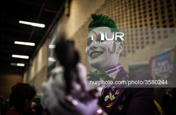 Cosplayers attend the 2018 ComicCon at Corferias in Bogota, Colombia on June 08, 2018. ComicCon Colombia arrives to Bogota as one of the mos...