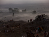 The view of sea sand where Yadnya Kasada Festival at Mount Bromo, Probolinggo, East Java, on 30th April 2018. The Yadnya Kasada is a festiva...