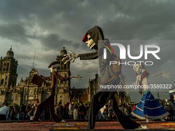 Day Of The Dead In Mexico City, on 2 November 2018. In different parts of Mexico City, they commemorated the Day of the Dead, with the tradi...