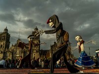 Day Of The Dead In Mexico City, on 2 November 2018. In different parts of Mexico City, they commemorated the Day of the Dead, with the tradi...