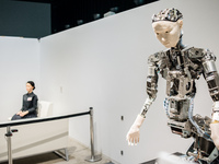 A humanoid robot called Alter and a teleoperate android robot called Otonaroid, developed by Hiroshi Ishiguro Laboratories  is exhibited at...