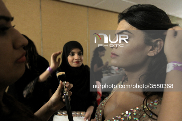  A transgender get ready backstage before the second edition of Miss Transqueen India 2018 transgender beauty pageant in Mumbai on October 8...