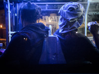 A group of rescued female migrants waiting into a bus to be transferred to a center. on 1st October 2018 in Malaga, Spain. The Spanish Marit...