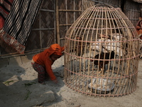 
Brickfield workers live inside brickfields with their family in brickfields Narayanganj near Dhaka Bangladesh on January 12, 2019.
 (