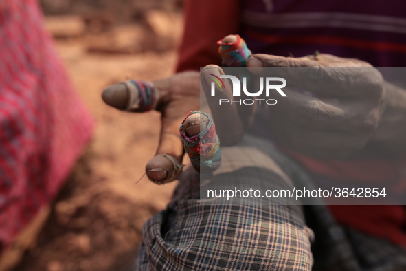 Brickfield workers are works in brickfields Narayanganj near Dhaka Bangladesh on January 12, 2019. 