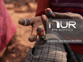 Brickfield workers are works in brickfields Narayanganj near Dhaka Bangladesh on January 12, 2019. (