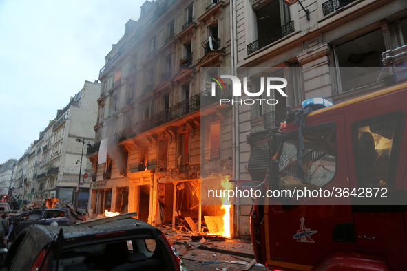 An explosion in French capital Paris on January 12, 2019 caused fire and injuries. 