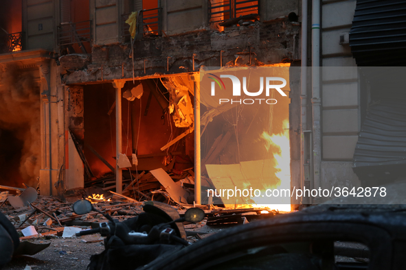 An explosion in French capital Paris on January 12, 2019 caused fire and injuries. 