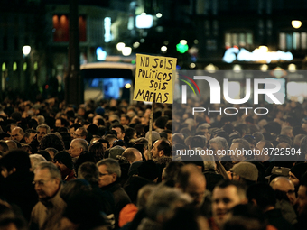 Taxi drivers strike in Madrid on 28th January, 2019.  Taxi drivers strike to call for stricter regulations against ride hailing services suc...