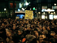 Taxi drivers strike in Madrid on 28th January, 2019.  Taxi drivers strike to call for stricter regulations against ride hailing services suc...