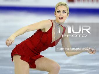 13 december-BARCELONA SPAIN: Ashley Wagner in the ladies free skating final in the ISU Grand Prix in Barcelona, held at the Forum in Barcelo...