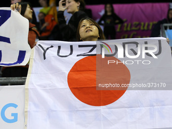 13 december-BARCELONA SPAIN: Yuzuru Hanyu Japan Supporters in the ISU Grand Prix in Barcelona, held at the Forum in Barcelona on 13 december...