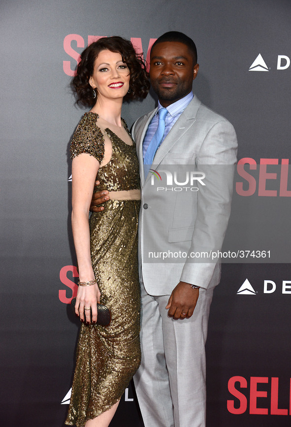David Oyelowo and wife Jessica WAtson attend the New York Premiere of "Selma" on December 14, 2014 at the Ziegfeld Theatre in New York City,...
