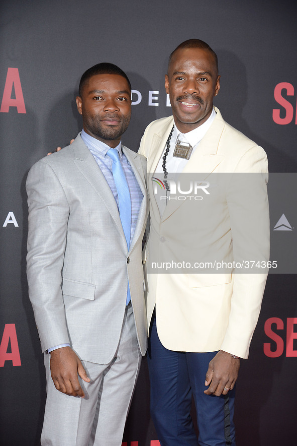 David Oyelowo and Coleman Domingo attend the New York Premiere of "Selma" on December 14, 2014 at the Ziegfeld Theatre in New York City, USA...