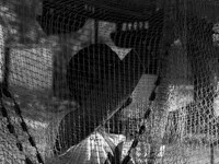 2014 - Hasankeyf - Fischerman checks the net before go fishing (