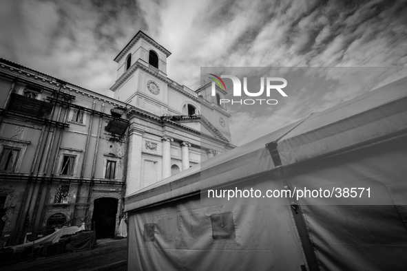 Duomo Church in Duomo Square, in L'Aquila City, on January 11, 2014.