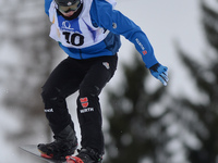 Paul Berg from Germany, during a Men's Snowboardcross Qualification round, at FIS Snowboard World Championship 2015, in Kreischberg. Kreisch...
