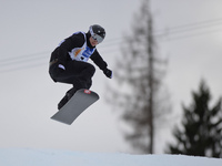 Anton Lindfords from FInland, during a Men's Snowboardcross Qualification round, at FIS Snowboard World Championship 2015, in Kreischberg. K...