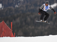 Steven Williams from Argentina, during a Men's Snowboardcross Qualification round, at FIS Snowboard World Championship 2015, in Kreischberg....
