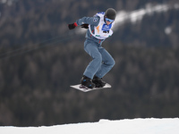 Aleksandr Guzachev from Russia, during a Men's Snowboardcross Qualification round, at FIS Snowboard World Championship 2015, in Kreischberg....