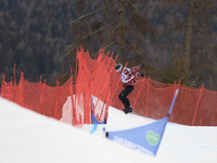 Baptiste Brochu from Canada, during a Men's Snowboardcross Qualification round, at FIS Snowboard World Championship 2015, in Kreischberg. Kr...