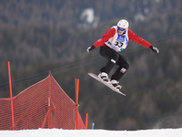 Kevin Klossner from Switzerland, during a Men's Snowboardcross Qualification round, at FIS Snowboard World Championship 2015, in Kreischberg...