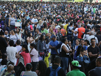 A giant line formed in the Anhangabaú Valley, in the center of the city of São Paulo, where job search is being promoted by the Secretariat...