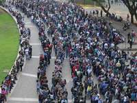 A giant line formed in the Anhangabaú Valley, in the center of the city of São Paulo, where job search is being promoted by the Secretariat...