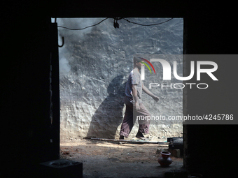 Bangladeshi worker works in a dockyard on the bank of River Buriganga, Dhaka, Bangladesh. (