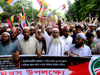 Bangladeshi garment workers and other labor organization activists take part in a rally to mark May Day or International Workers' Day in Dha...