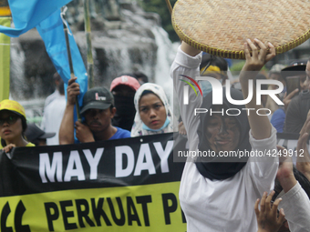 Thousand of labours from various labour organizations commemorating the International Labour Day or knows as May Day in Jakarta on May 1, 20...